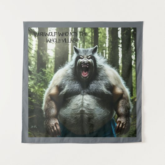 Werewolf, der das ganze Dorf mit Wandteppichen aß Wandteppich (Vorderseite)