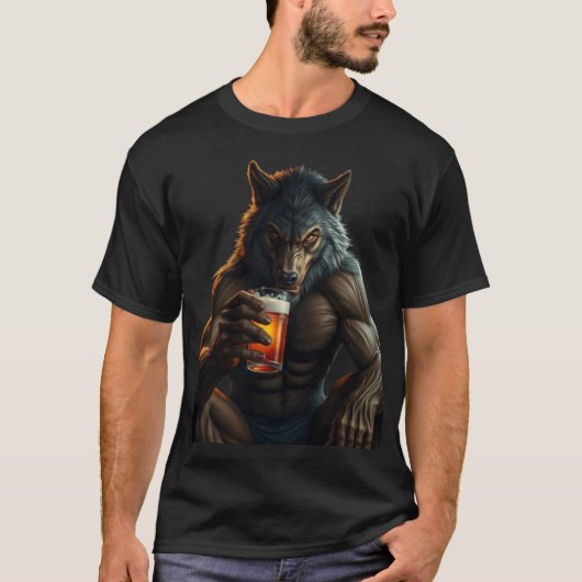 werewolf drinking beer t-shirt (Vorderseite)