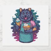 Werewolf-Eiscreme-Stand Schaumweinetikett (Einzelnes Label)