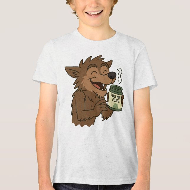 Werewolf Fool Moon Forest Candle Tri-Blend Shirt (Vorderseite)