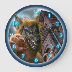 Werewolf Full Moon Große Wanduhr