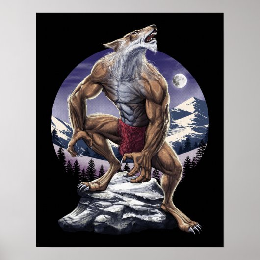 Werewolf Full Moon Howling Poster (Vorne)