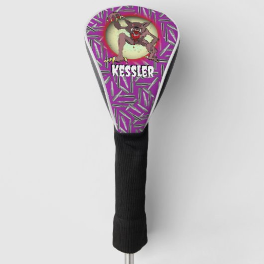 Werewolf Full Moon Lila Halloween Personalize Golf Headcover (Vorderseite)