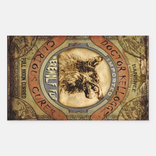 Werewolf Fur Rechteckiger Aufkleber (Vorderseite)