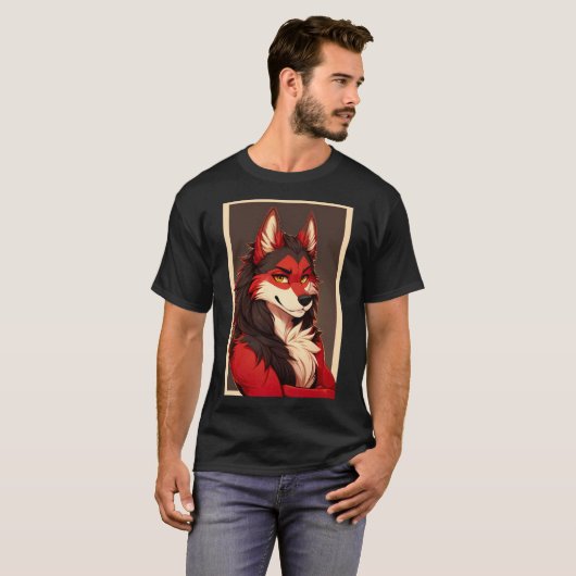 Werewolf Furry Wolf Fox Girl Art T-Shirt (Vorne ganz)