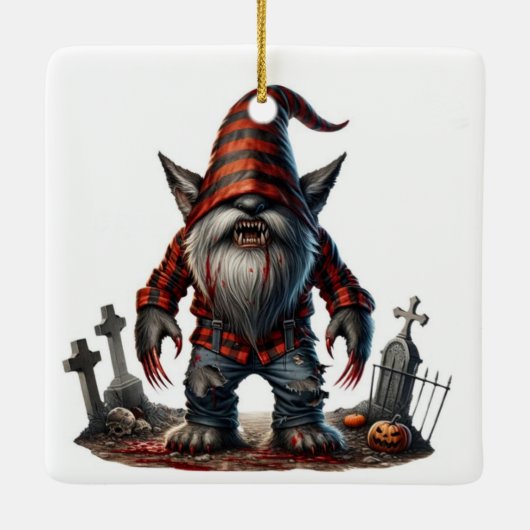 Werewolf Gnome Keramikornament (Rückseite)