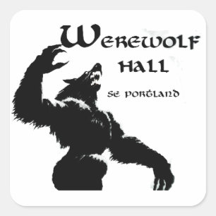Werewolf-Hall-Aufkleber Quadratischer Aufkleber