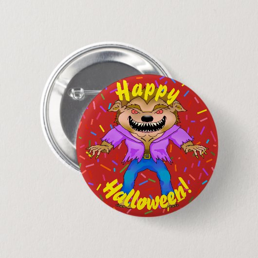 Werewolf Halloween Button (Vorne & Hinten)