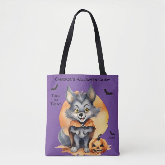 Werewolf Halloween Candy Trick oder Treat Tasche (Vorderseite)