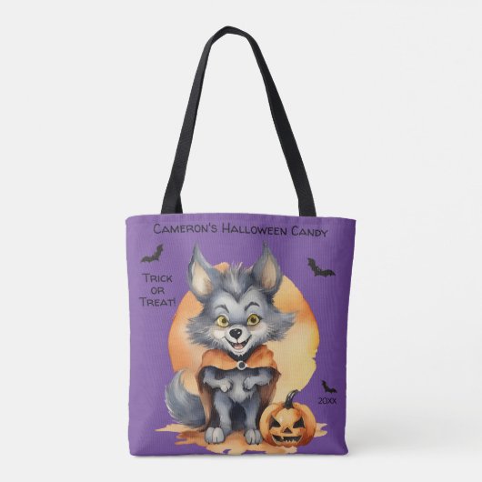 Werewolf Halloween Candy Trick oder Treat Tasche (Rückseite)