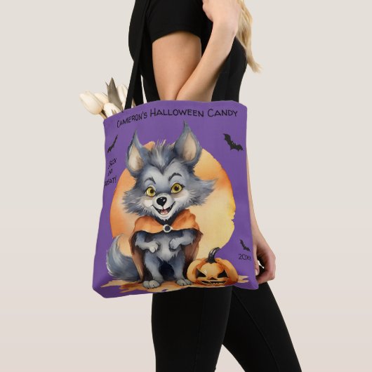 Werewolf Halloween Candy Trick oder Treat Tasche (Von Nahem)
