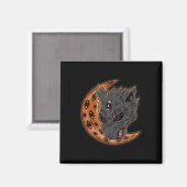 Werewolf Halloween Crescent Moon Horror Eyes Goth Magnet (Vorderseite/Rückseite)