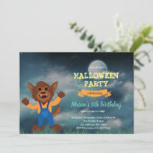 Werewolf halloween-Einladung Dankeskarte (Stehend Vorderseite)