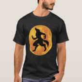 Werewolf Halloween Full Moon Beängstigend Wolf Hor T-Shirt (Vorderseite)