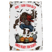 🐺 Werewolf Halloween-Geschenktasche 🎃 💀 Mittlere Geschenktüte (Rückseite)