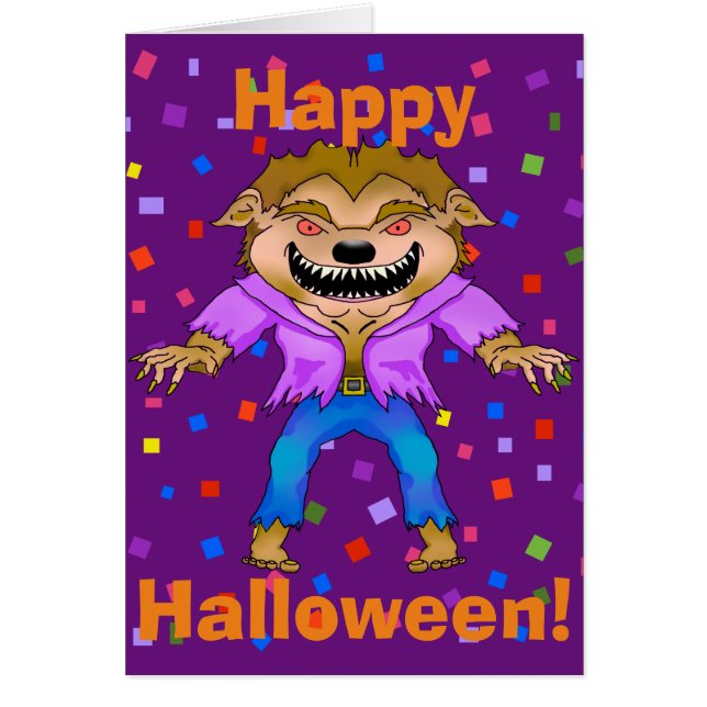 Werewolf Halloween Grußkarte (Vorne)