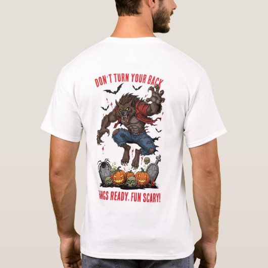 🐺 ♥️ Werewolf Halloween Horror T-Shirt 🎃 (Rückseite)