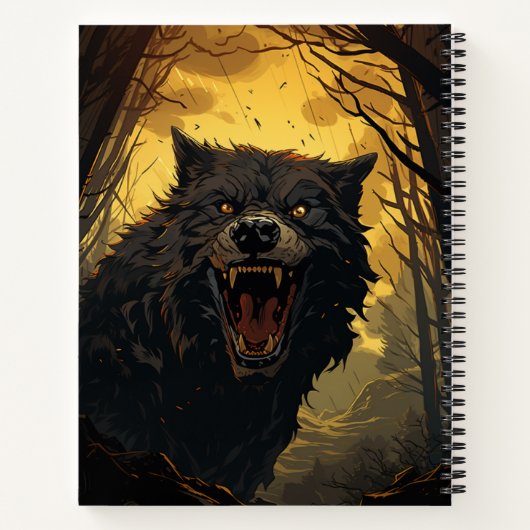 Werewolf Halloween-Notebook Notizblock (Rückseite)