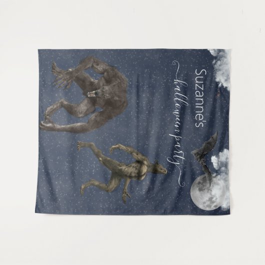 Werewolf-Halloween-Party Wandteppich (Vorderseite (Horizontal))