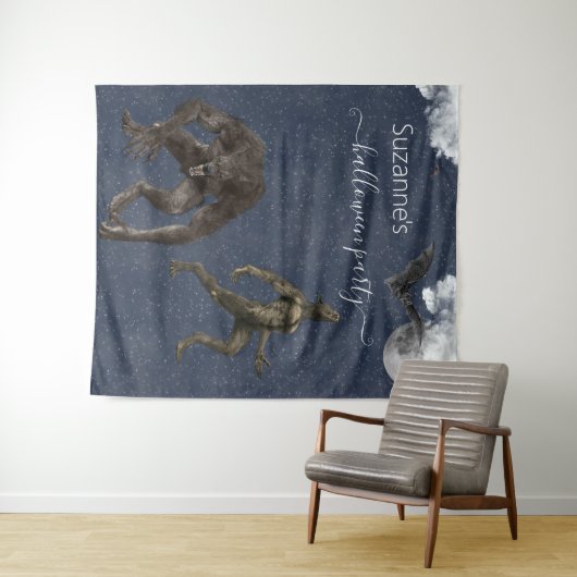 Werewolf-Halloween-Party Wandteppich (Beispiel (Horizontal))