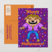 Werewolf Halloween Postcard Postkarte (Vorne/Hinten)