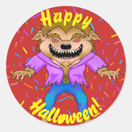 Werewolf Halloween Stickers (Vorderseite)