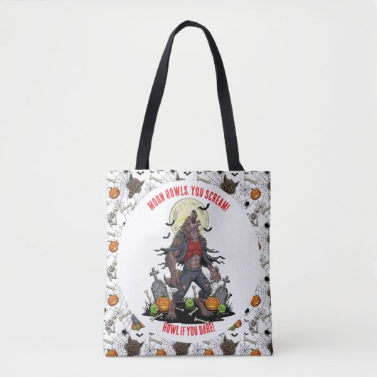 🐺 Werewolf Halloween Tote 🎃 💀 Tasche (Vorderseite)