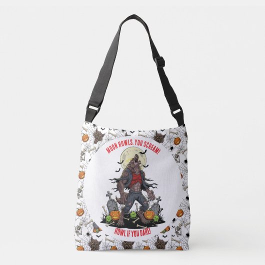 🐺 Werewolf Halloween Tote 🎃 💀 Tragetaschen Mit Langen Trägern (Vorderseite)