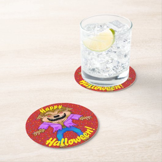 Werewolf Halloween-Untersetzer Runder Pappuntersetzer (Vor Ort)