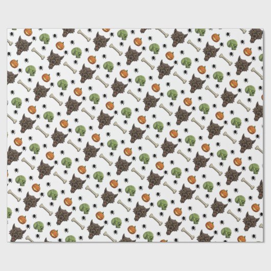 🐺 Werewolf Halloween Wrapping Paper 🎃 💀 Geschenkpapier (Flach)