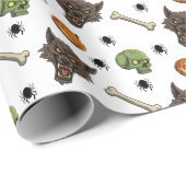 🐺 Werewolf Halloween Wrapping Paper 🎃 💀 Geschenkpapier (Rolleneckpunkt)