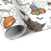 🐺 Werewolf Halloween Wrapping Paper 🎃 💀 Geschenkpapier (Rolleneckpunkt)