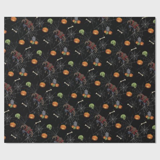🐺 Werewolf Halloween Wrapping Paper 🎃 💀 Geschenkpapier (Flach)