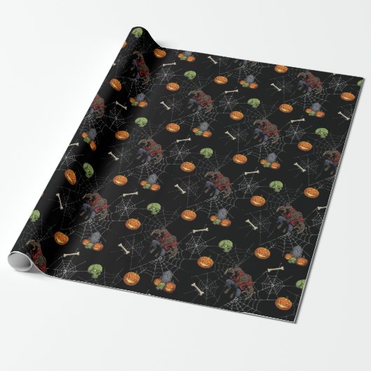 🐺 Werewolf Halloween Wrapping Paper 🎃 💀 Geschenkpapier (Ungerollt)