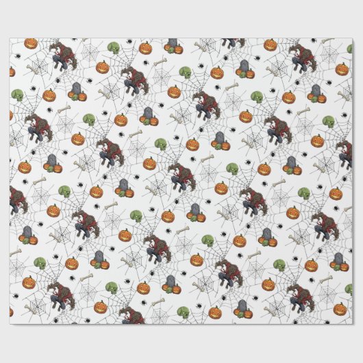 🐺 Werewolf Halloween Wrapping Paper 🎃 💀 Geschenkpapier (Flach)