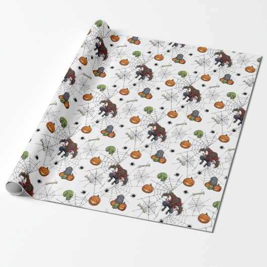 🐺 Werewolf Halloween Wrapping Paper 🎃 💀 Geschenkpapier (Ungerollt)