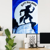 WEREWOLF HAPPY HALLOWEEN POSTER (Heimbüro)