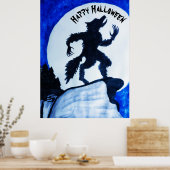 WEREWOLF HAPPY HALLOWEEN POSTER (Küche)