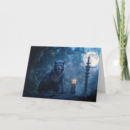 Werewolf Happy Halloween Super Spooky Karte (Vorderseite)