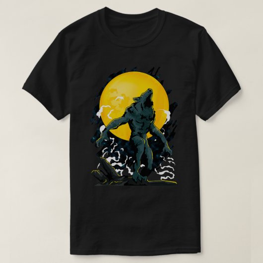 Werewolf heult auf dem Vollmond Grafik T-Shirt (Design vorne)