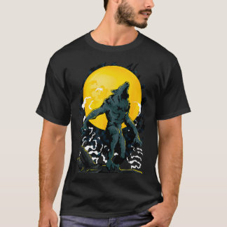 Werewolf heult auf dem Vollmond Grafik T-Shirt