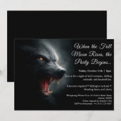 Werewolf Howl Halloween Party Einladung (Vorne/Hinten)