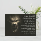 Werewolf Howl Halloween Party Einladung (Stehend Vorderseite)