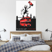 Werewolf in London stencil canvas print Leinwanddruck (Insitu (Schlafzimmer))