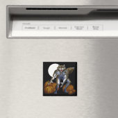 Werewolf in Pumpkin Patch Magnet (In Situ (Geschirrspüler))