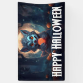 Werewolf isst Candy Happy Halloween Banner (Vertikal)