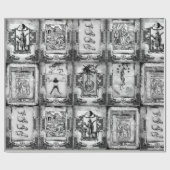 Werewolf-Manuskript-Packpapierschwarzes/-WEISS Geschenkpapier (Flach)