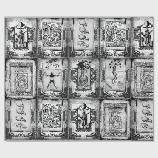 Werewolf-Manuskript-Packpapierschwarzes/-WEISS Geschenkpapier (Flach)