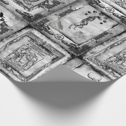 Werewolf-Manuskript-Packpapierschwarzes/-WEISS Geschenkpapier (Ecke)
