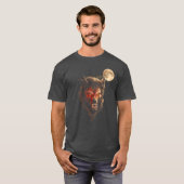 Werewolf Moon Horror Howl Wolf Halloween Creature  T-Shirt (Vorne ganz)